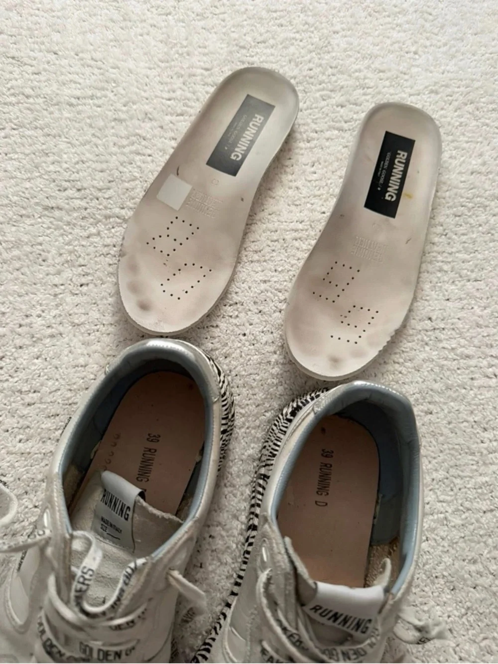 Golden Goose Swarovski Crystal White Sneakers with Zebra-Print Sole - Picture 4 of 7